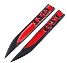 VW GOLF MK7 GTI BLACK AND RED WING BADGE RED/BLACK 2 PACK VWR CADDY TFSI