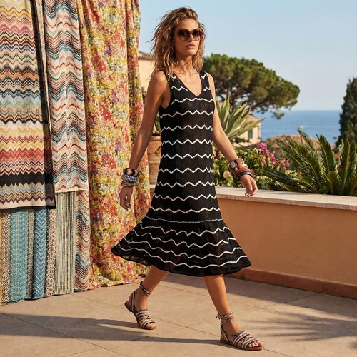 Missoni black white chevron - m,