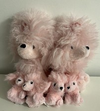 Two Pink Plush Poodles + Four