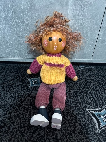 Unusual wooden peg doll with - wooden,