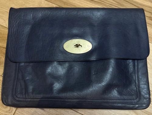 Mulberry navy leather laptop - mulberry,