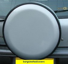 SILVER SEMI RIGID TYRE WHEEL COVER 4X4 VAN CARAVAN TRAILER PLASTIC REAR COVER