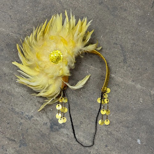 Vintage 60s yellow feather - 60s, &
