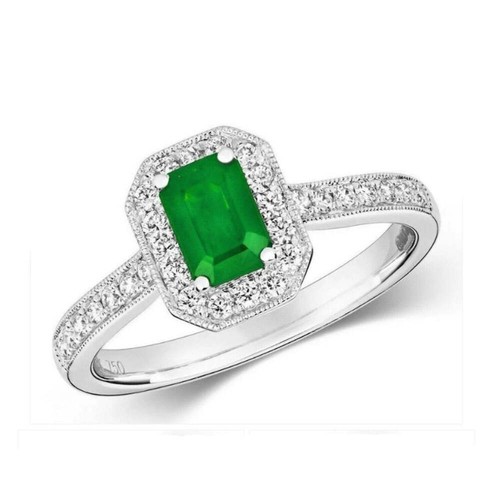 Real emerald and diamond - emerald,