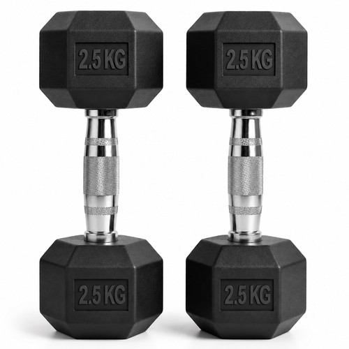 Hex dumbbells set 5kg - dumbbells, 2.5kg-5kg