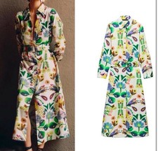 ZARA NEW MIDI BELTED FLORAL