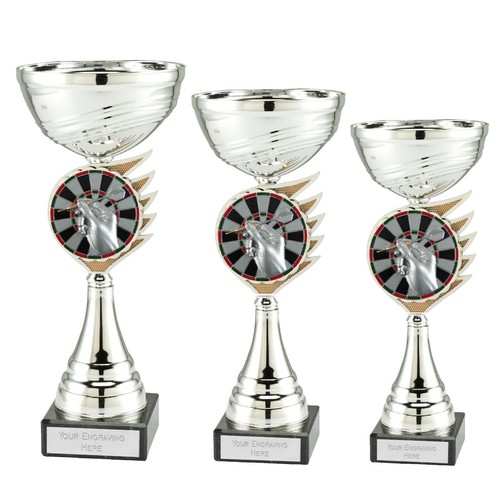 Personalised silver darts - personalised, cup