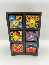 Ceramic and Wood 6 Drawer