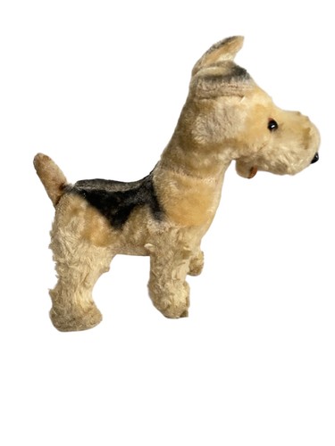 Vtg steiff terrier dog straw - dog,