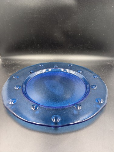 Cobalt blue glass charger - blue,