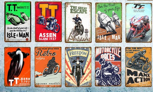 Motor bikes car metal signs - tt,