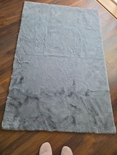 Faux Rabbit Fur Blueish Grey