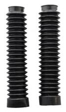 motorcycle front fork gaiters BLACK - pair medium 250 x 37x 50, 15 rib uk