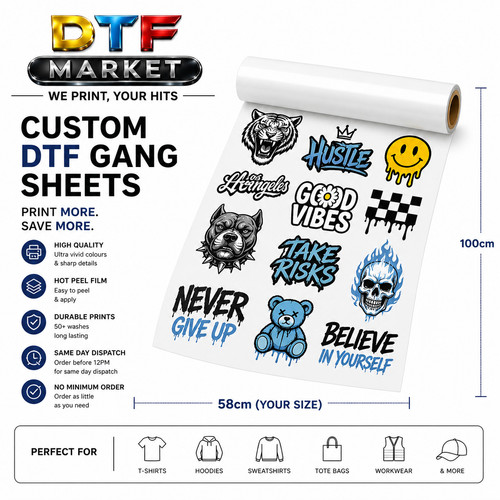 58x100cm dtf gang sheet custom - gang,