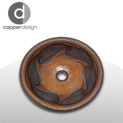 Copper hammered round - copper,