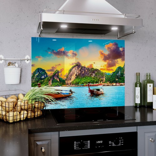 Glass splashback kitchen - glass,