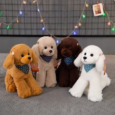 High-quality Long Plush Poodle Stuffed Animal In White Gray And Brown Colors
