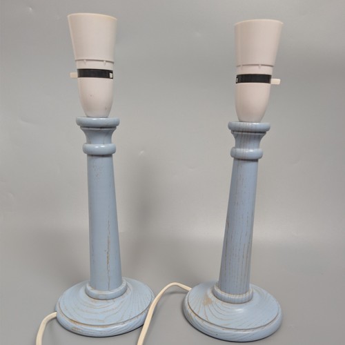 Bhs vintage wooden lamps blue - vintage,