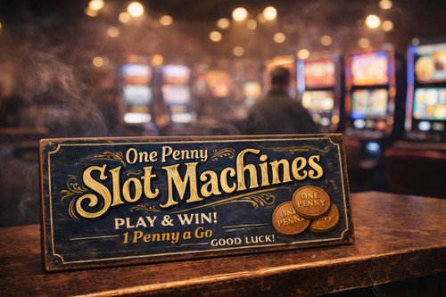 One penny slot - one,