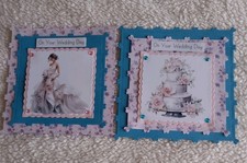 Wedding Card Toppers.2. Hand Made. Fits 6x6 Inch Card. For Card Making.Assembled