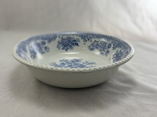 ANTIQUE c.1900 blue and white ASIATIC PHEASANT serving bowl dish