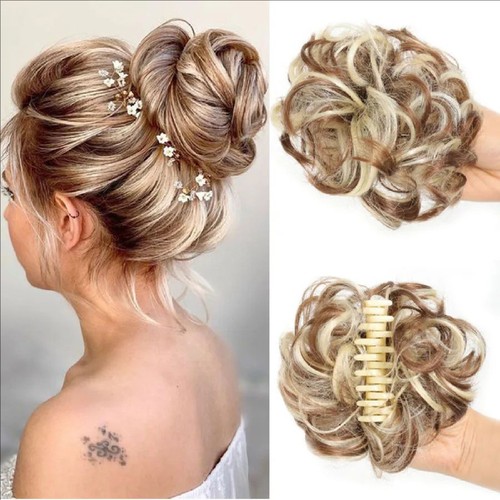 Curly natural messy bun hair - curly,