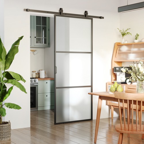 Sliding door with - door, hardware