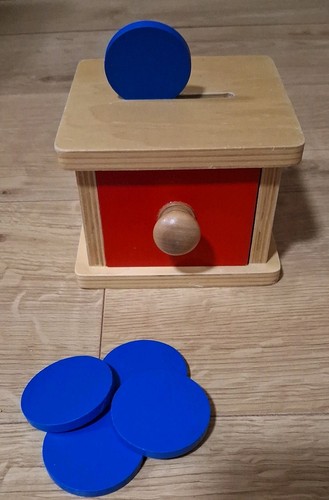 Montessori coin drop - coin, box