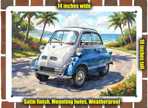 Metal sign 1958 bmw isetta - metal,