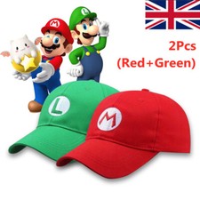 2Pcs Super Mario and Luigi Bros Baseball Cap Kid Men Adjustable Hat Cosplay Hat