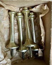 4 Vintage Ives? Brass Door Stops 3 inch