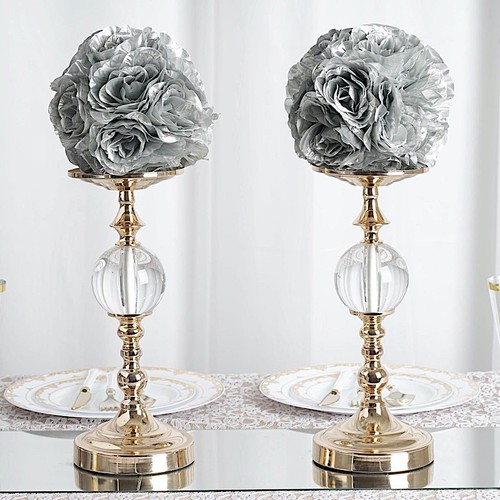 Silver silk roses - silver,