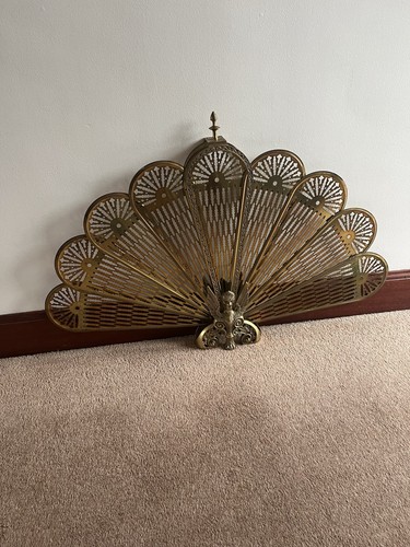 Antique brass peacock fire - antique,