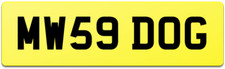 MW59 DOG CAR NUMBER PLATE - MANDY MEL MEG MW MJW K9 GROOMING VAN PET PUPPY BREED