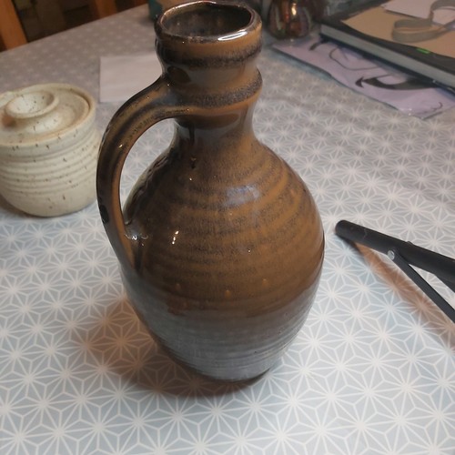 Earthenware brown whisky - earthenware,