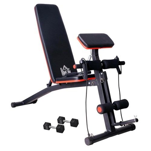Homcom foldable dumbbell - homcom, bench