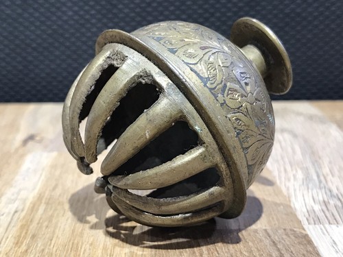Antique indian brass etched - antique,