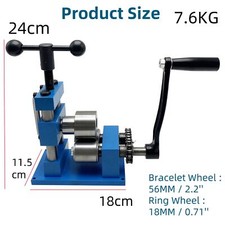 Jewelry Rolling Mill 2in1 For Metal Sheet Wire Press Machine 56MM18MM Adjustable