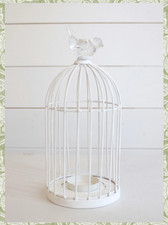 White Metal Birdcage Tealight