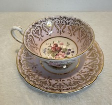 Paragon Royal Warrant By HM The Queen Bone China Cup & Saucer Pink & White