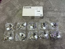 Matchmate 15mm Straight Lockshield Nickle Finish 10 Bar Radiator Valve 10 PACK