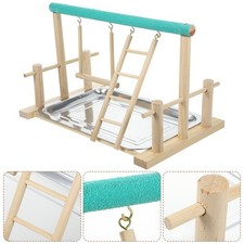 Parrot Playground Stand Wooden Bird Roosting Frame With Arenaceous Stick Size M