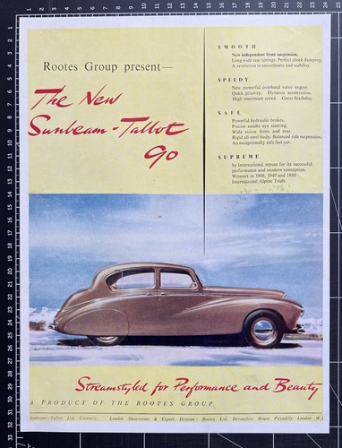Rootes group sunbeam - rootes, talbot