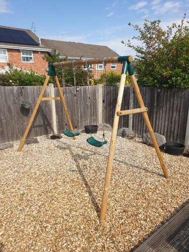 Plum large wooden double - large, swing