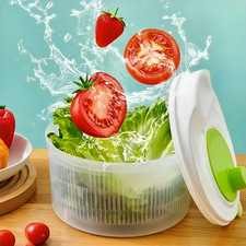 Large Salad Spinner Vegetable Dryer with Handle & Drainage Port Colander Drainer