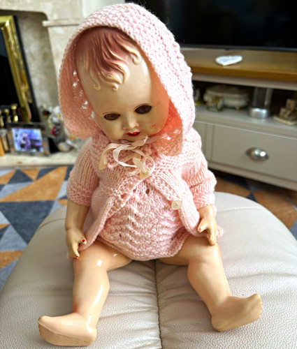 Vintage hard plastic baby - plastic,