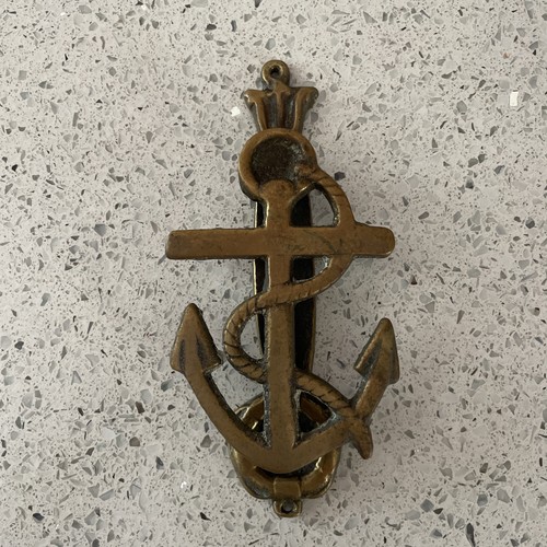 Vintage brass anchor door - anchor,