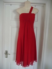 Red Debut Dress Ladies Size 12 Debenhams Chiffon Evening Party Ruffle Wedding