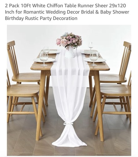 10ft chiffon table - chiffon, runners