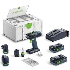 Festool T 18+3 18V Brushless Drill Driver 2 x 4.0Ah Battery Charger Case 577610